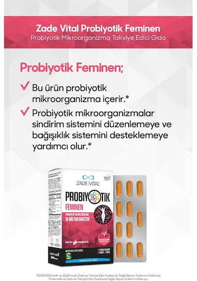 Feminen Probiyotik Takviye Edici Gıda 30 Kapsül 1 X 30 Adet