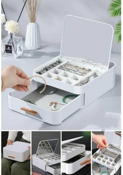 House By House Organizer Aynalı Takı Ur-3438 5836 Beyaz