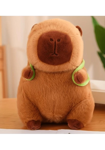 Sevimli Kapibara Sırt Çantalı İthal Oyuncak Peluş 33 Cm Çok Renkli