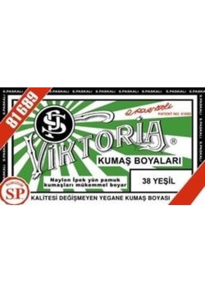 38 Yeşil Renk Kumaş Boyası Viktoria