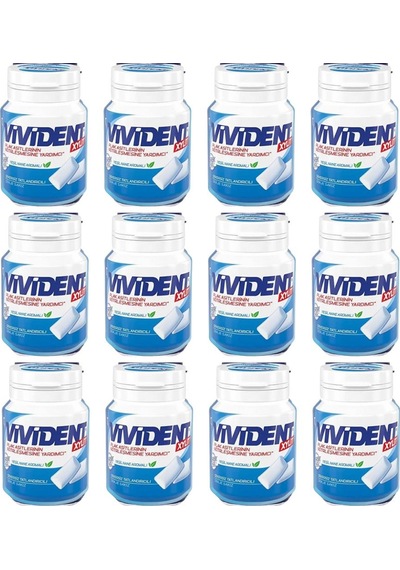 Vivident Xylıt Plak Asitlerinin Nötrleşmesine Yardımcı Yeşil Nane Aromalı Şekersiz Tatlandırıcılı Draje Sakız 63 G X 12 Adet