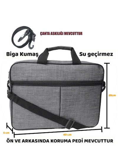 10lu Blsm Kb-çnt46 10 15,6 Gri Biga Kumaş Notebook Çanta Siyah