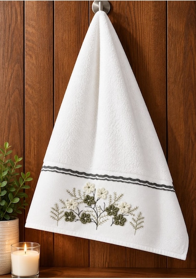 Özdilek Ditsy Garden Havlu Seti 2'li / 50 X 90 Yeşil-krem/yeşil