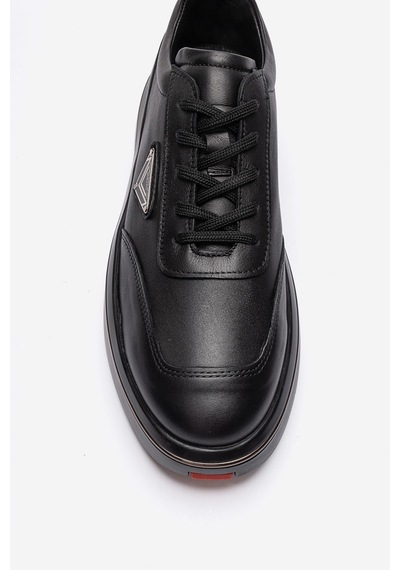 Marcomen Erkek Kalın Tabanlı Sneaker Ayakkabı Gerçek Deri Mc 23136 Siyah