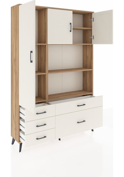 Arges Dolap 7 Raflı 5 Çekmeceli 3 Kapaklı 132x30x195 Çam-ayta... Çam Arges Dolap 7 Raflı 5 Çekmeceli 3 Kapaklı 132x30x195 Çam-ayta... Çam