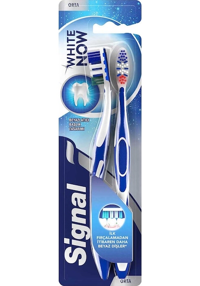 Signal White Now Beyaz Dişler 2'li 1+1 Orta Diş Fırçası Sku: Smg8690010405173