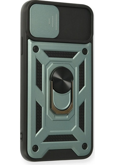 Newface - 425 - iPhone Uyumlu 11 Pro Kılıf Pars Lens Yüzüklü Silikon - Csmo-tex - - Yeşil