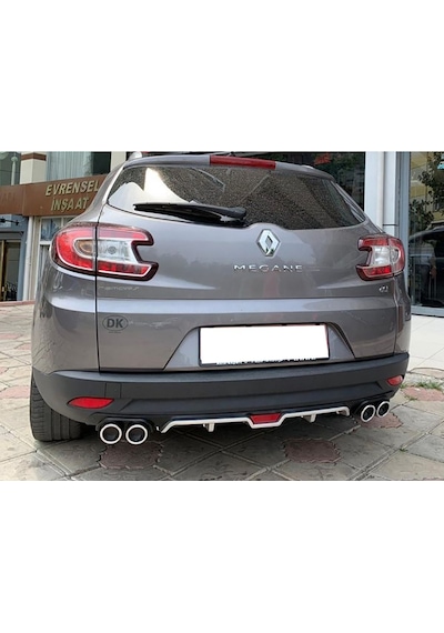 Renault Megane Mk3 Stw Siyah Difüzör 4 Krom Egzoz Görünümlü Difizör Arka Ek Body Kit