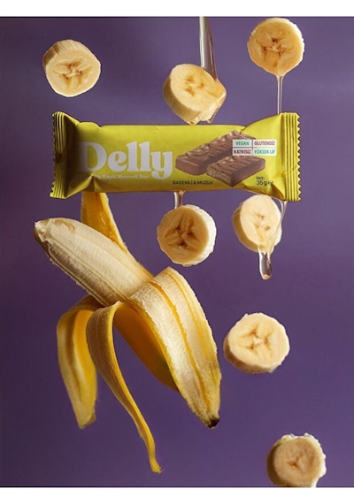 Delly Çikolata Kaplı Vegan Meyveli Bar Karışık Kutu 12 x 35 G
