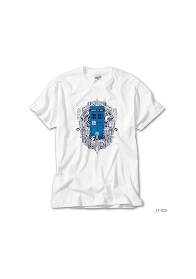 Doctor Who Badge Beyaz Tişört Beyaz