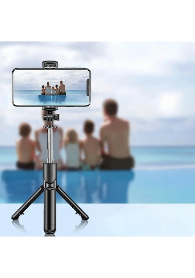 Torıma S03 Tripod Çok Amaçlı Kumandalı Kablosuz Siyah Selfie Çubuğu Siyah