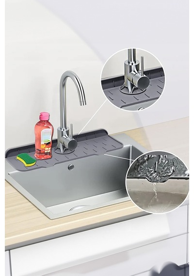 Thentech Slikon Mat Kaydırmaz Sızdırmaz Lavabo Sızıntıları İçin Yeni Gri