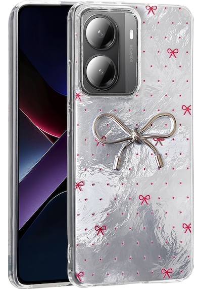 Xiaomi Poco X7 Pro Kılıf Kamera Korumalı Figürlü Zore Ponti Silikon Kapak Açık Mavi