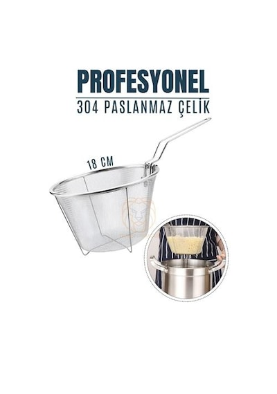 Zenvac Kızartma Süzgeci Patates Kızartma Filtresi 304 Paslanmaz Çelik Mink Design 721078 Zenvac29