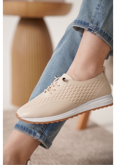 Trendyshose 06245 Kadın Günlük Ayakkabı Krem