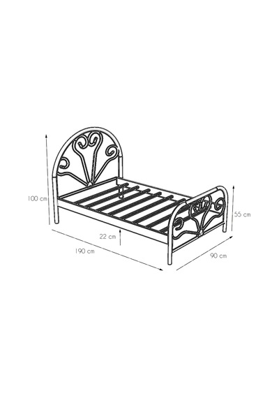 Metalia Gm 118 Baby Tek Kişilik Metal Karyola 90X190 Siyah