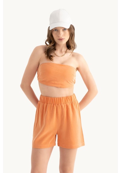 Hiccup Amerikan Koltsuz Temel Crop Top Turuncu