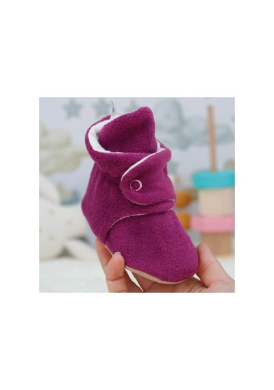 Ella Bonna Kaydırmaz Taban Polar Pamuk Astarlı Unisex Bebek Çocuk Ev Terliği Basic Mor - 561957207 Mor - 561957207 Mor