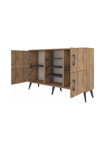 Arges Konsol 5 Raflı 4 Kapaklı 132x30x83 Çam-çam/antrasit Çam/antrasit Arges Konsol 5 Raflı 4 Kapaklı 132x30x83 Çam-çam/antrasit Çam/antrasit