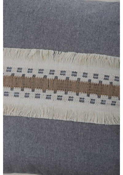 Dnc Home Tekstil Ndchome Gri Antrasit Kalın Dantel Kırlent43 X 43