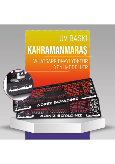 Kahramanmaraş Plakalık, 2 Adet Premium Uv Baskı, Plakalıkhane