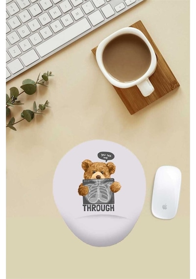 Hasta Teddy Desenli Bilek Destekli Mouse Pad Mousepad