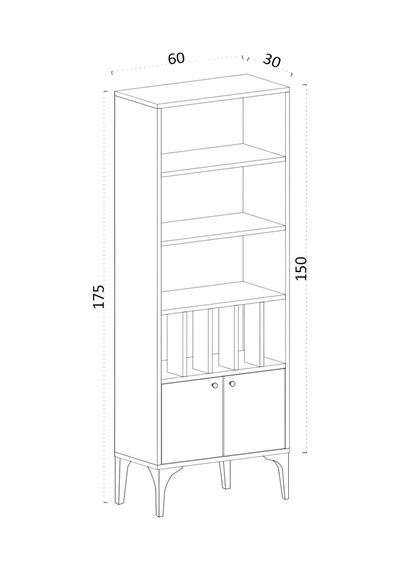 Decormet Pollux Kitaplık Dec0032 Çok Renkli
