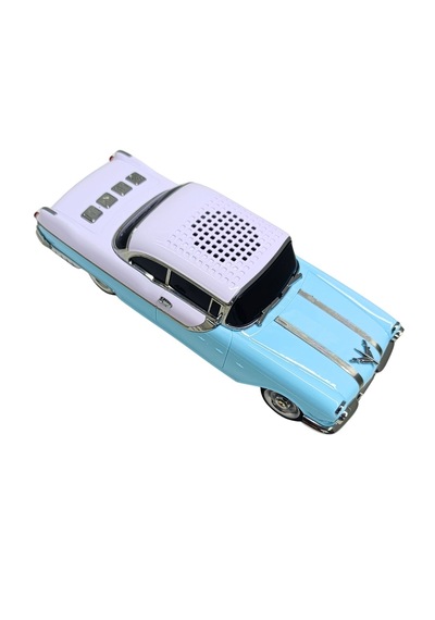Gold Silver Gs-1415 10w Nostaljik Klasik Araba Tasarımlı Şarjlı Bluetooth Hoparlör Mavi-beyaz - Fm Radyo Usb Sd Aux