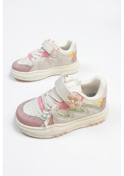 Fort Odessa Cool Fiyonk Detaylı Hafif Rahat Sneaker Kız Çocuk Ayakkabı Beyaz - Pudra Fort Odessa Cool Fiyonk Detaylı Hafif Rahat Sneaker Kız Çocuk Ayakkabı Beyaz - Pudra