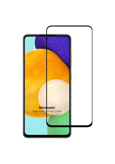 Microsonic Samsung Galaxy Uyumlu A52s Tam Kaplayan Temperli Cam Ekran Koruyucu Siyah