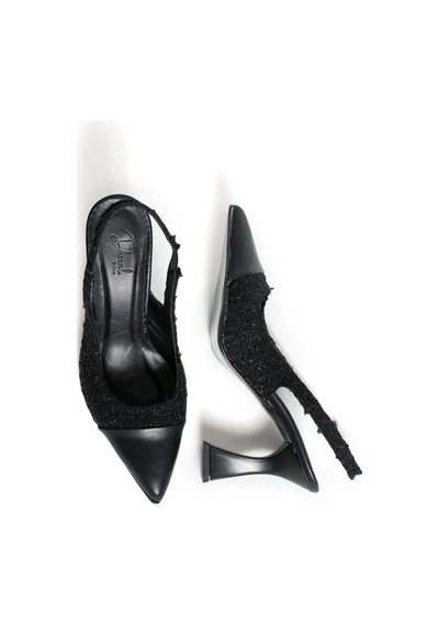 Duxal Shoes Magnolia Kadın Bej Topuklu Ayakkabı Siyah