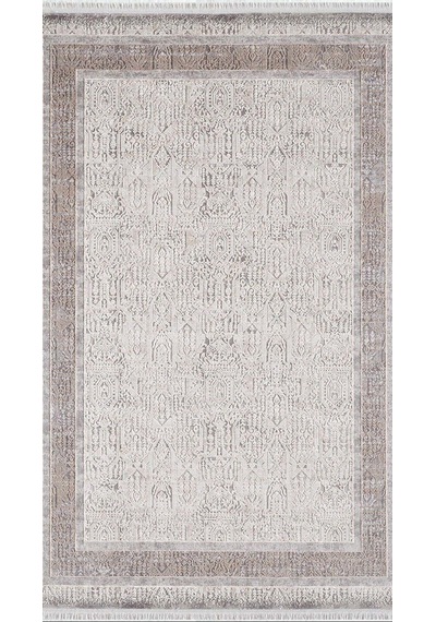 By Özer Halı Bej Renk Kahve Bordürlü Modern Artemis Halı Barok 02247d Salon Halısı Çok Renkli