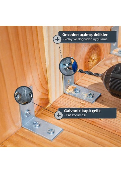 10 Adet 15x45x45mm Metal L Köşe Bağlantı Gönyesi Mobilya Dolap Sabitleme Bağlantı Aparatı Metalik