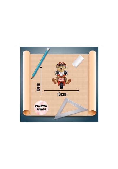 Sevimli Ayıcık 19x13 Cm Motorsiklet Kask Laptop Ve Oto Sticker