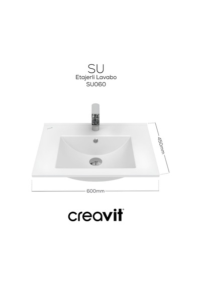Creavit Su 60 Cm Lavabo Beyaz