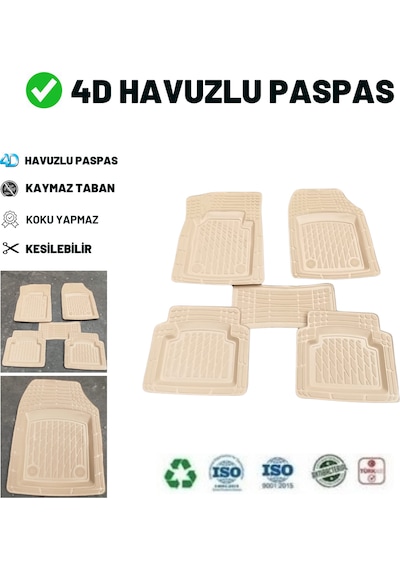 Ds5 2013 4d Havuzlu Üniversal Yeni Nesil Paspas Bej Gold Seri