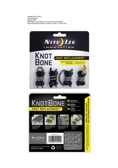 Nite-ize Knotbone No3 4pack With Cord Çok Renkli