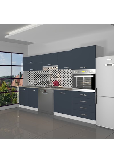 Decoraktiv Elite 280yq Ankastre Boy Dolaplı Mdf Hazır Mutfak Dolabı - Tezgah Dahil - Antrasit