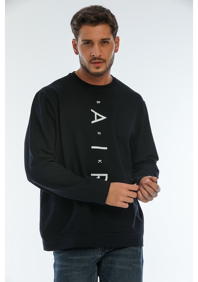Erkek Bisiklet Yaka Regular Fit Air Baskılı Sweatshirt Spr22sw13 001