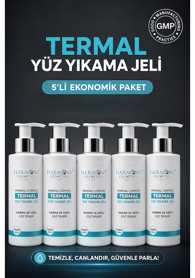 Termal Yüz Yıkama Jeli 5'li Ekonomik Paket 5x200 Ml