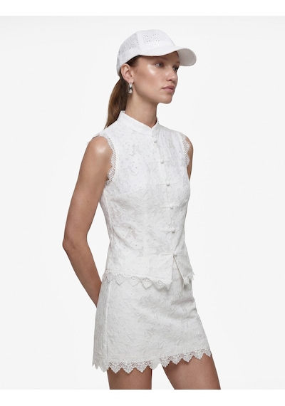 Koton Koton X Melis Ağazat - Kolsuz Floral Dokulu Dik Qipao Yaka Güpür Dantel Bluz Kırık Beyaz 6sak70037ek Ekru Koton Koton X Melis Ağazat - Kolsuz Floral Dokulu Dik Qipao Yaka Güpür Dantel Bluz Kırık Beyaz 6sak70037ek Ekru