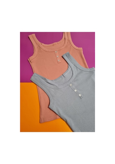 Demirsa Boutique Modelli Fitilli Pamuklu Penye Kaşkorse Kumaş Kalın Askılı Gül Kurusu Ve Mavi Renk Kadın 2'li Atlet Mavi-gül Kurusu Demirsa Boutique Modelli Fitilli Pamuklu Penye Kaşkorse Kumaş Kalın Askılı Gül Kurusu Ve Mavi Renk Kadın 2'li Atlet Mavi-gül Kurusu