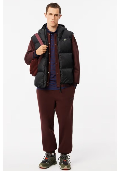 Lacoste Men's Waterrepellent Puffer Vest Kaz Tüyü Dolgu Sabit Kapüşonlu Suitici Yelek Siyah Siyah Lacoste Men's Waterrepellent Puffer Vest Kaz Tüyü Dolgu Sabit Kapüşonlu Suitici Yelek Siyah Siyah