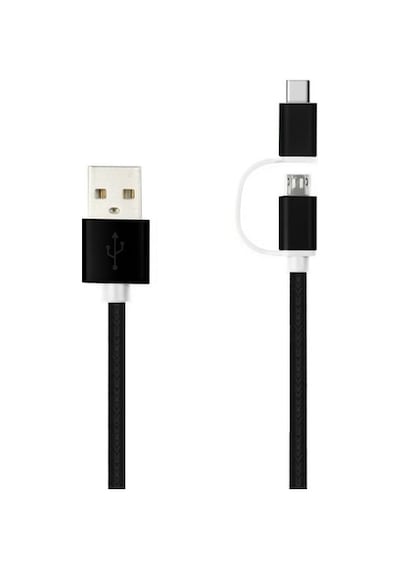 Linktech K556 2In1 Micro Usb + Type-C 1.2Mt Şarj Ve Data Kablosu