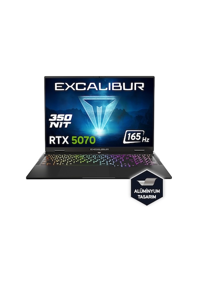Casper Excalibur Gaming G915.1362-EF70X-C i7-13620H 64 GB 1 TB SSD 8 GB RTX5070 16" Free Dos Dizüstü Bilgisayar