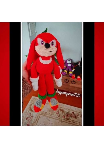 Amigurumi Knuckles Sonic ve Arkadaşları 33 CM