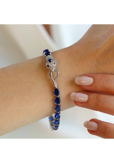 Sky Red Colleciton Serpent Safir Creatif Gümüş Bileklik Gümüş