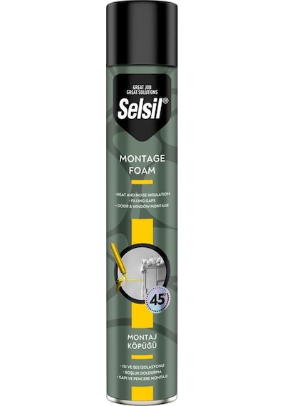 Selsil Poliüretan Montaj Dolgu Köpüğü Pu Köpük 845 Gr.