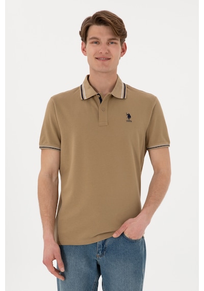 U.S. Polo Assn. Erkek Regular Fit Polo Yaka Haki Basic Tişört 50306011-VR027
