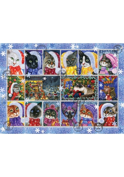 Anatolian Puzzle 1000 Parça Yeni Yıl Kedileri 1103
